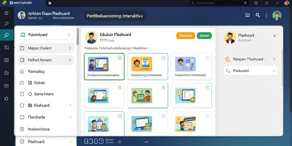 Tampilan antarmuka aplikasi Flashcard API33 yang interaktif dan menarik.
