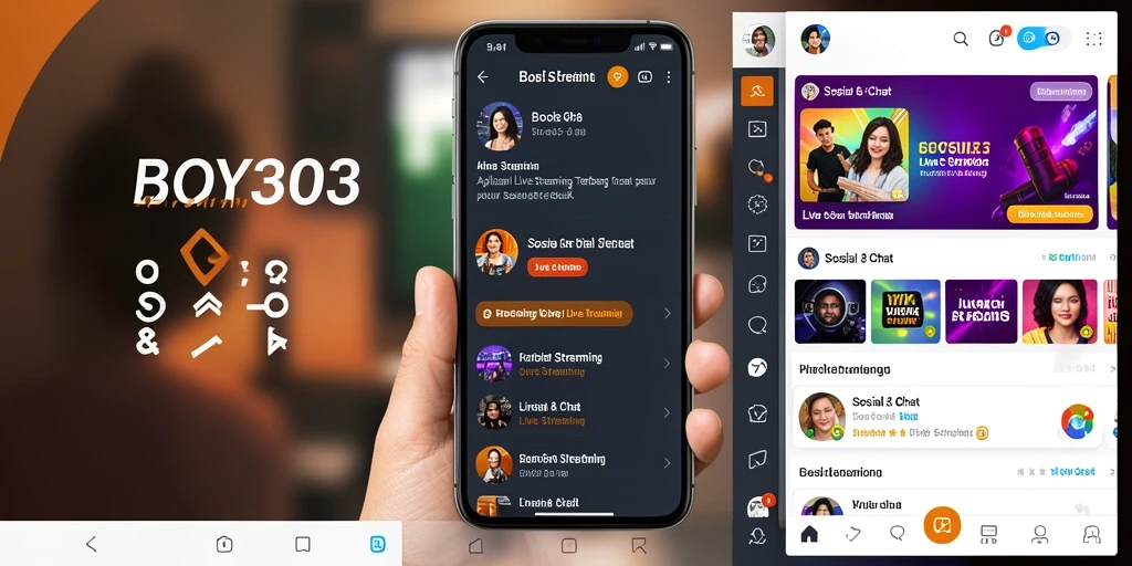 Antarmuka BOY303 menampilkan fitur Live Streaming yang jelas dan mudah digunakan.
