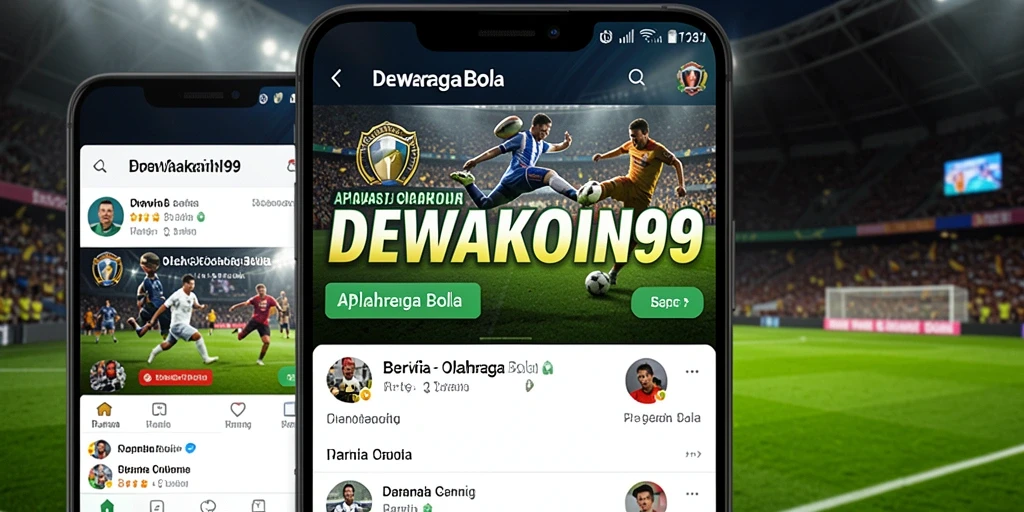 Antarmuka DEWAKOIN99 menampilkan berita olahraga bola terbaru dan jadwal pertandingan.