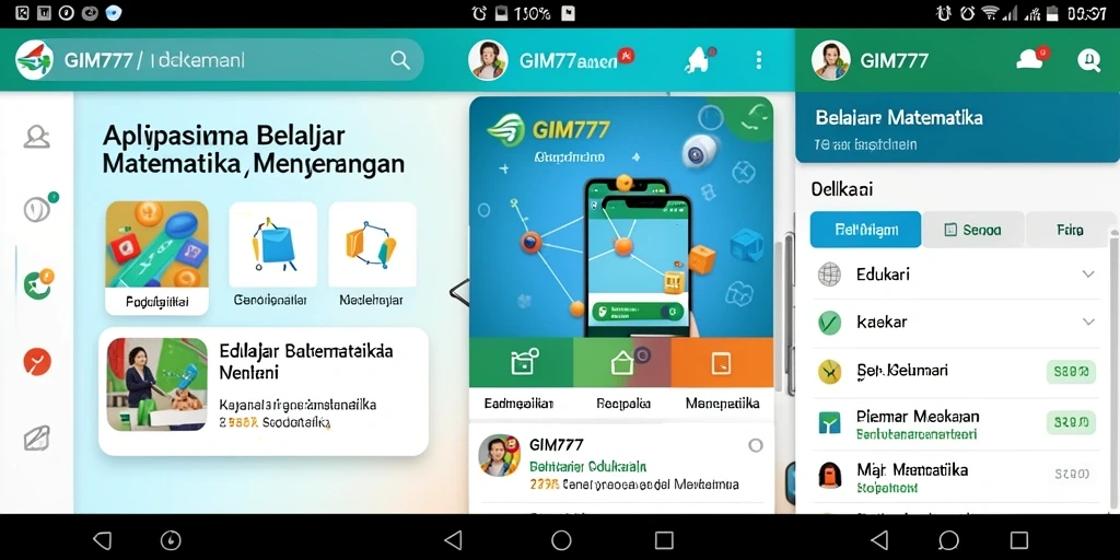 Antarmuka GIM777 yang menarik dan intuitif untuk belajar matematika.