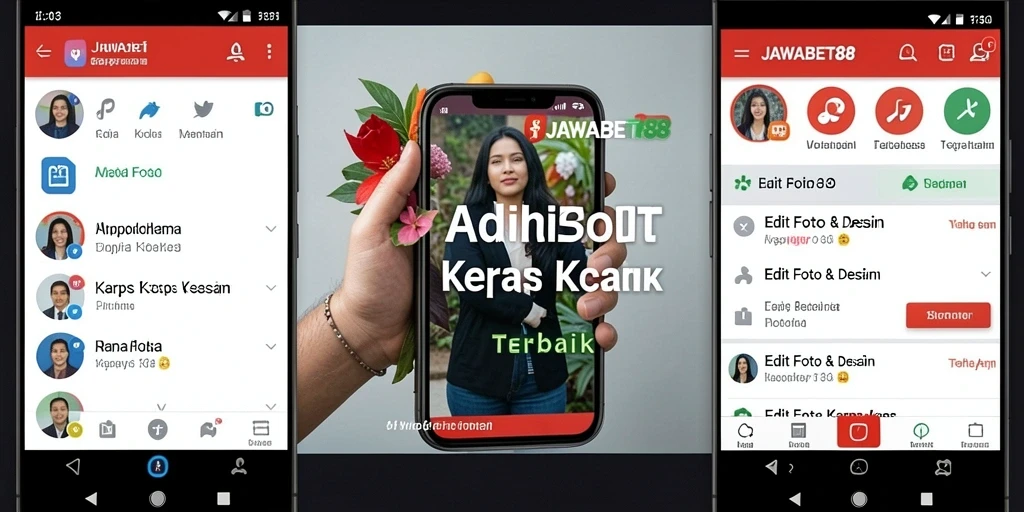 Antarmuka pengguna JAWABET88 yang modern dan intuitif untuk Edit Foto Kertas Kaca.