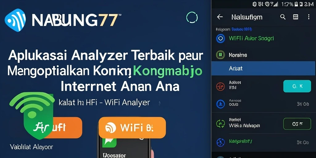 Antarmuka NABUNG77 dengan fitur WiFi Analyzer yang lengkap dan informatif.