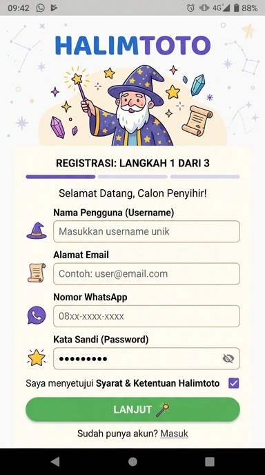Cara Daftar Akun Baru Halimtoto untuk Pengguna Android